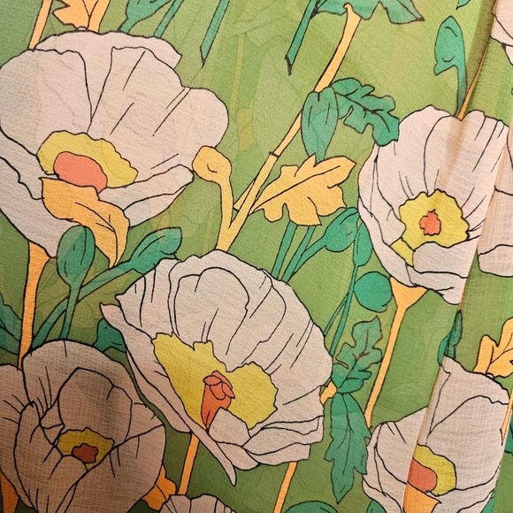 FREE PEOPLE Sophia Jumpsuit XL Floral Avocado Combo Smocked Missing Stra… - Picture 7 of 12